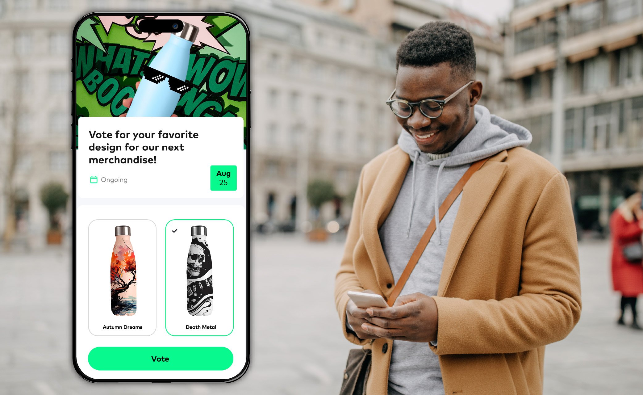 Community chat, polls, and push notification tools for real-time engagement
