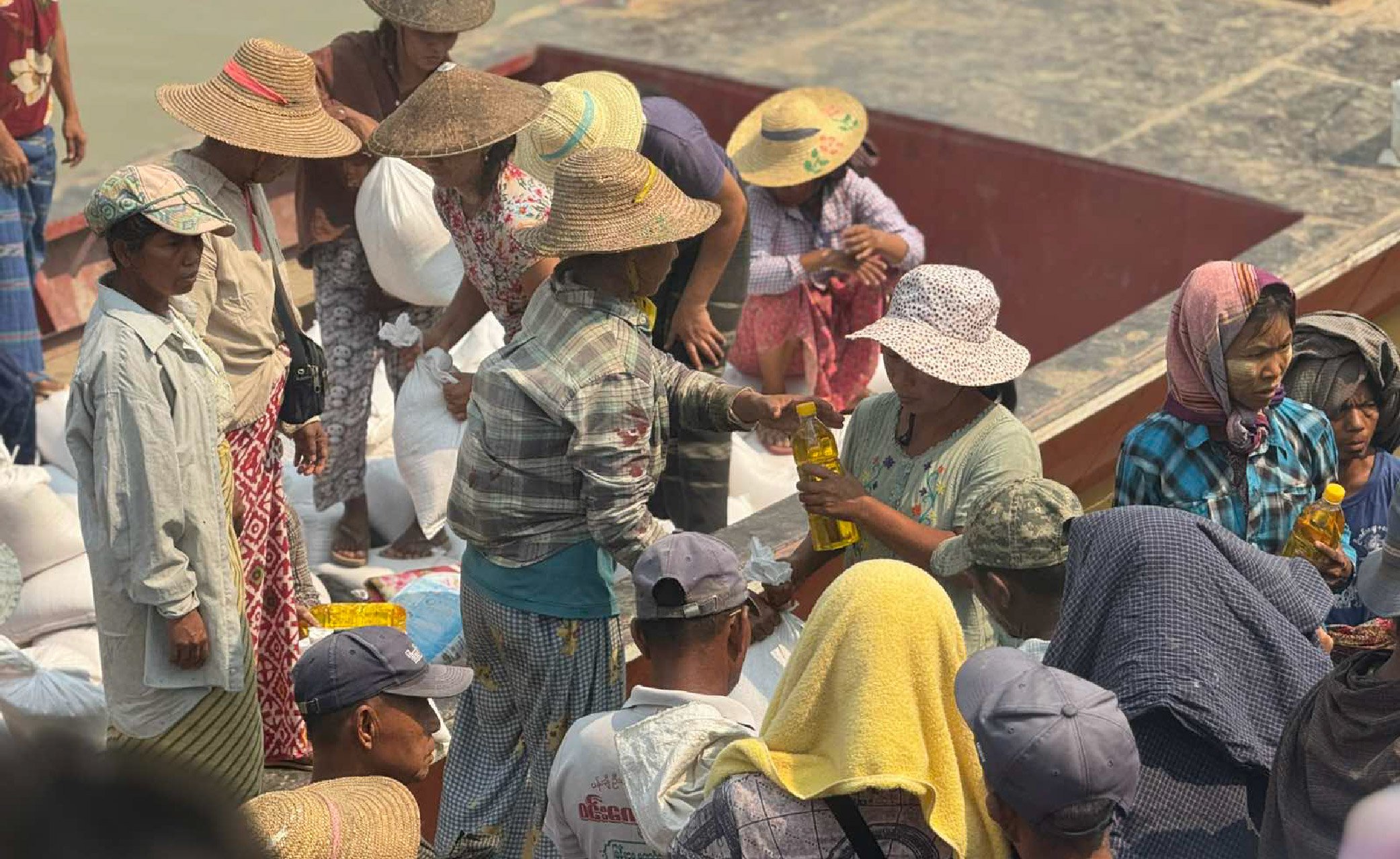 Distribution of food in Myanamr post the Earthquake
