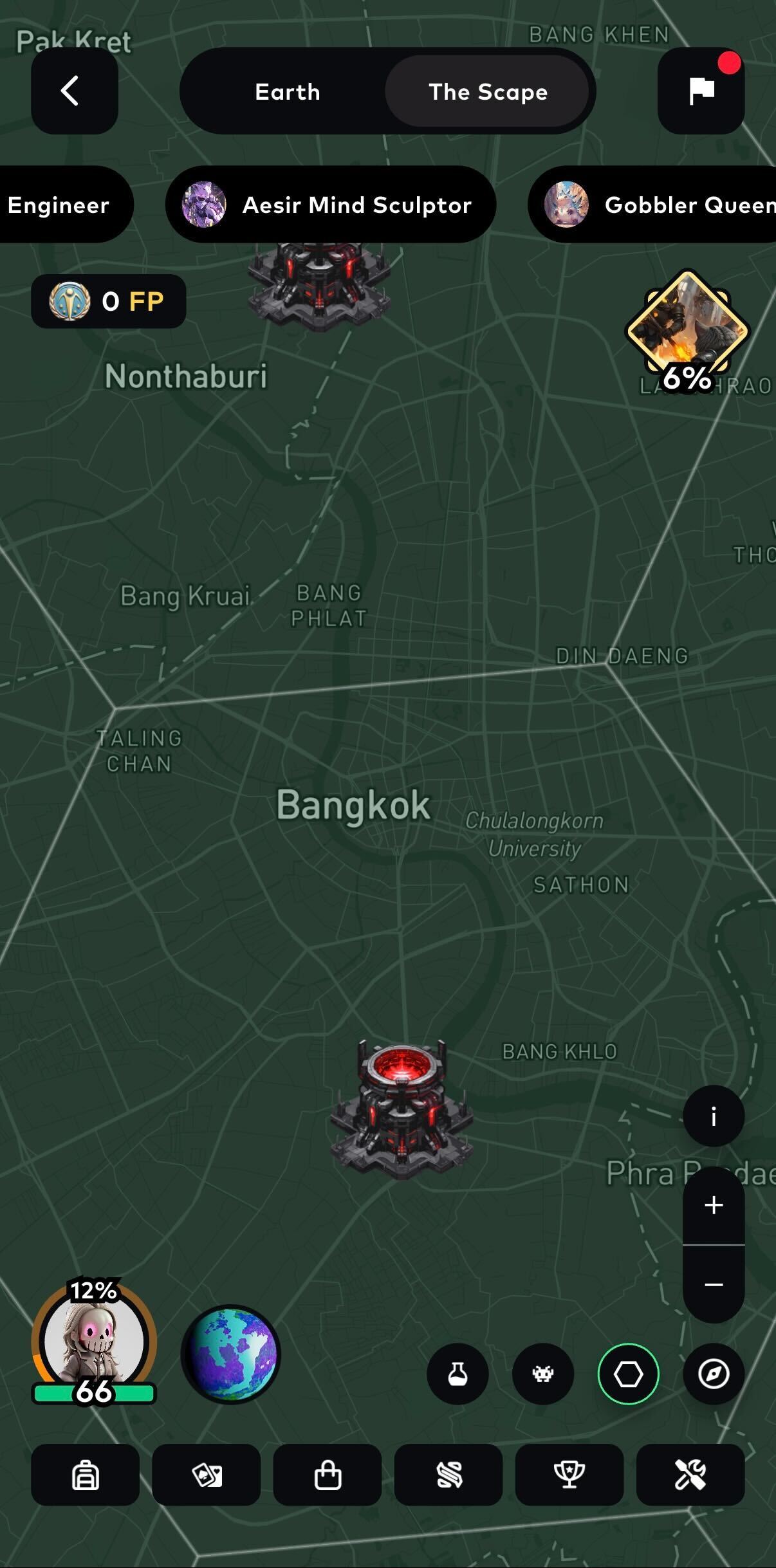 Step 1: Map view showing the Tools icon