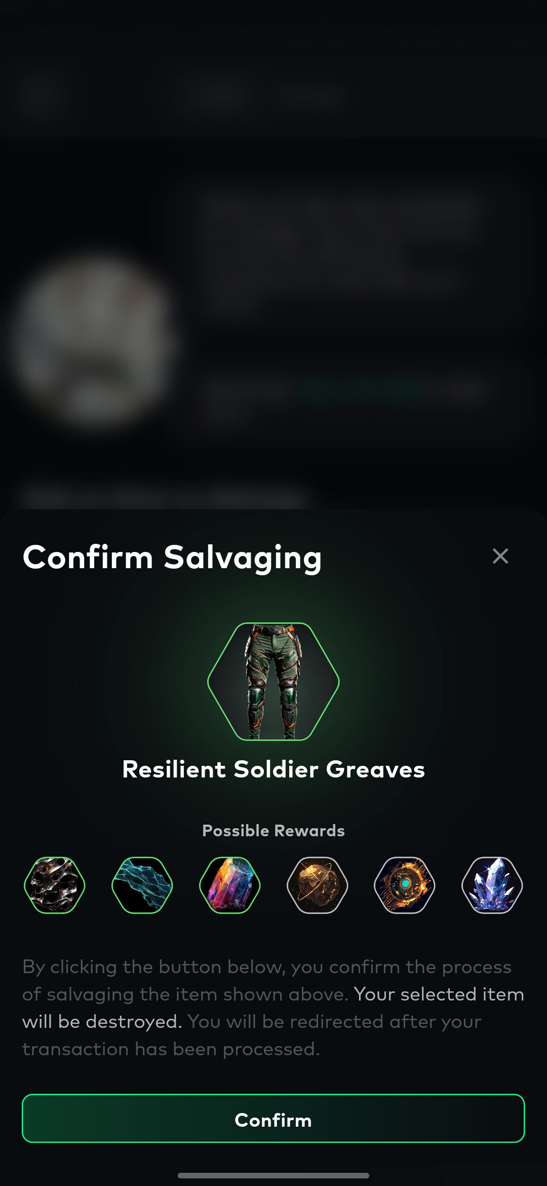 Step 2: Confirm Salvaging